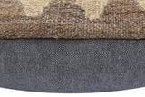 handmade Traditional Pillow Beige Gray Hand-Woven SQUARE 100% WOOL Hand woven turkish pillow2' x 2'