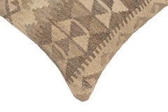 handmade Traditional Pillow Beige Brown Hand-Woven SQUARE 100% WOOL Hand woven turkish pillow2' x 2'