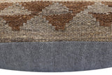 handmade Traditional Pillow Beige Gray Hand-Woven SQUARE 100% WOOL Hand woven turkish pillow2' x 2'