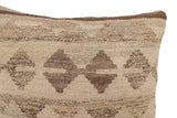 handmade Traditional Pillow Beige Brown Hand-Woven SQUARE 100% WOOL Hand woven turkish pillow2' x 2'