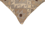 handmade Traditional Pillow Beige Gray Hand-Woven SQUARE 100% WOOL Hand woven turkish pillow2' x 2'