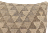 handmade Traditional Pillow Beige Brown Hand-Woven SQUARE 100% WOOL Hand woven turkish pillow2' x 2'