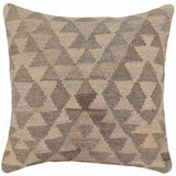 handmade Traditional Pillow Beige Brown Hand-Woven SQUARE 100% WOOL Hand woven turkish pillow2' x 2'