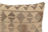 handmade Traditional Pillow Beige Gray Hand-Woven SQUARE 100% WOOL Hand woven turkish pillow2' x 2'