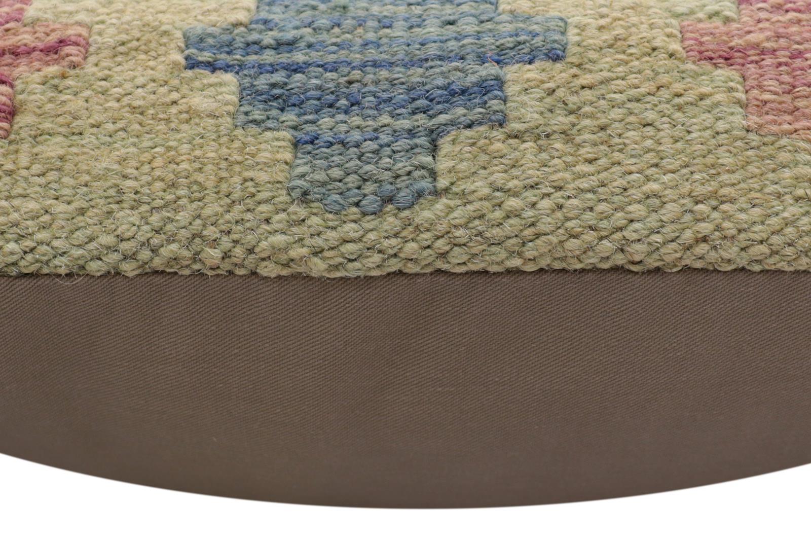 handmade Traditional Pillow Red Blue Hand-Woven SQUARE 100% WOOL Hand woven turkish pillow2' x 2'