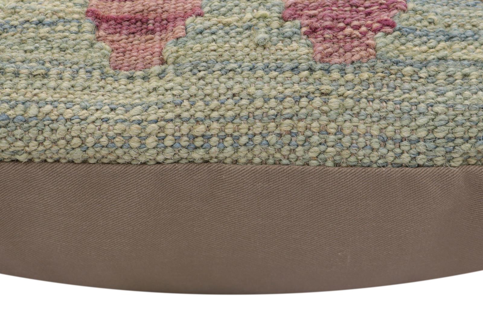 handmade Traditional Pillow Blue Red Hand-Woven SQUARE 100% WOOL Hand woven turkish pillow2' x 2'