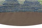 handmade Traditional Pillow Blue Red Hand-Woven SQUARE 100% WOOL Hand woven turkish pillow2' x 2'