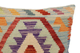 handmade Traditional Pillow Blue Red Hand-Woven SQUARE 100% WOOL Hand woven turkish pillow2' x 2'
