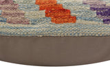 handmade Traditional Pillow Blue Red Hand-Woven SQUARE 100% WOOL Hand woven turkish pillow2' x 2'