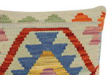 handmade Traditional Pillow Blue Rust Hand-Woven SQUARE 100% WOOL Hand woven turkish pillow2' x 2'
