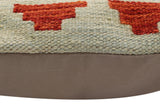handmade Traditional Pillow Blue Rust Hand-Woven SQUARE 100% WOOL Hand woven turkish pillow2' x 2'