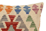 handmade Traditional Pillow Beige Red Hand-Woven SQUARE 100% WOOL Hand woven turkish pillow2' x 2'