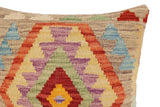 handmade Traditional Pillow Red Blue Hand-Woven SQUARE 100% WOOL Hand woven turkish pillow2' x 2'
