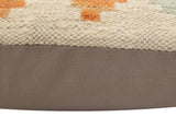 handmade Traditional Pillow Beige Rust Hand-Woven SQUARE 100% WOOL Hand woven turkish pillow2' x 2'