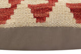handmade Traditional Pillow Beige Red Hand-Woven SQUARE 100% WOOL Hand woven turkish pillow2' x 2'