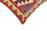 handmade Traditional Pillow Rust Blue Hand-Woven SQUARE 100% WOOL Hand woven turkish pillow2' x 2'