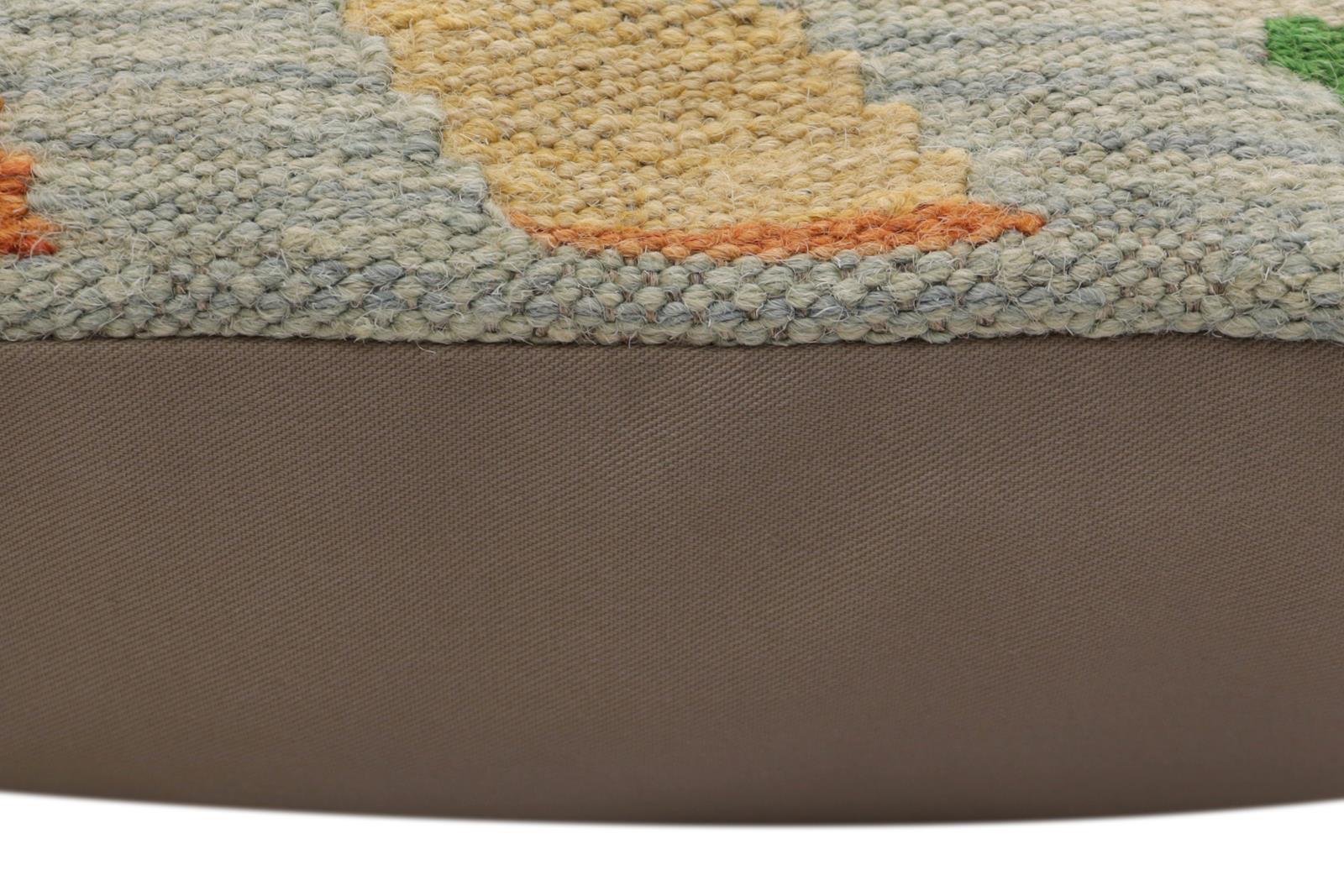 handmade Traditional Pillow Blue Rust Hand-Woven SQUARE 100% WOOL  Hand woven turkish pillow  PILLOW