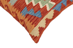 handmade Traditional Pillow Rust Blue Hand-Woven SQUARE 100% WOOL  Hand woven turkish pillow  PILLOW