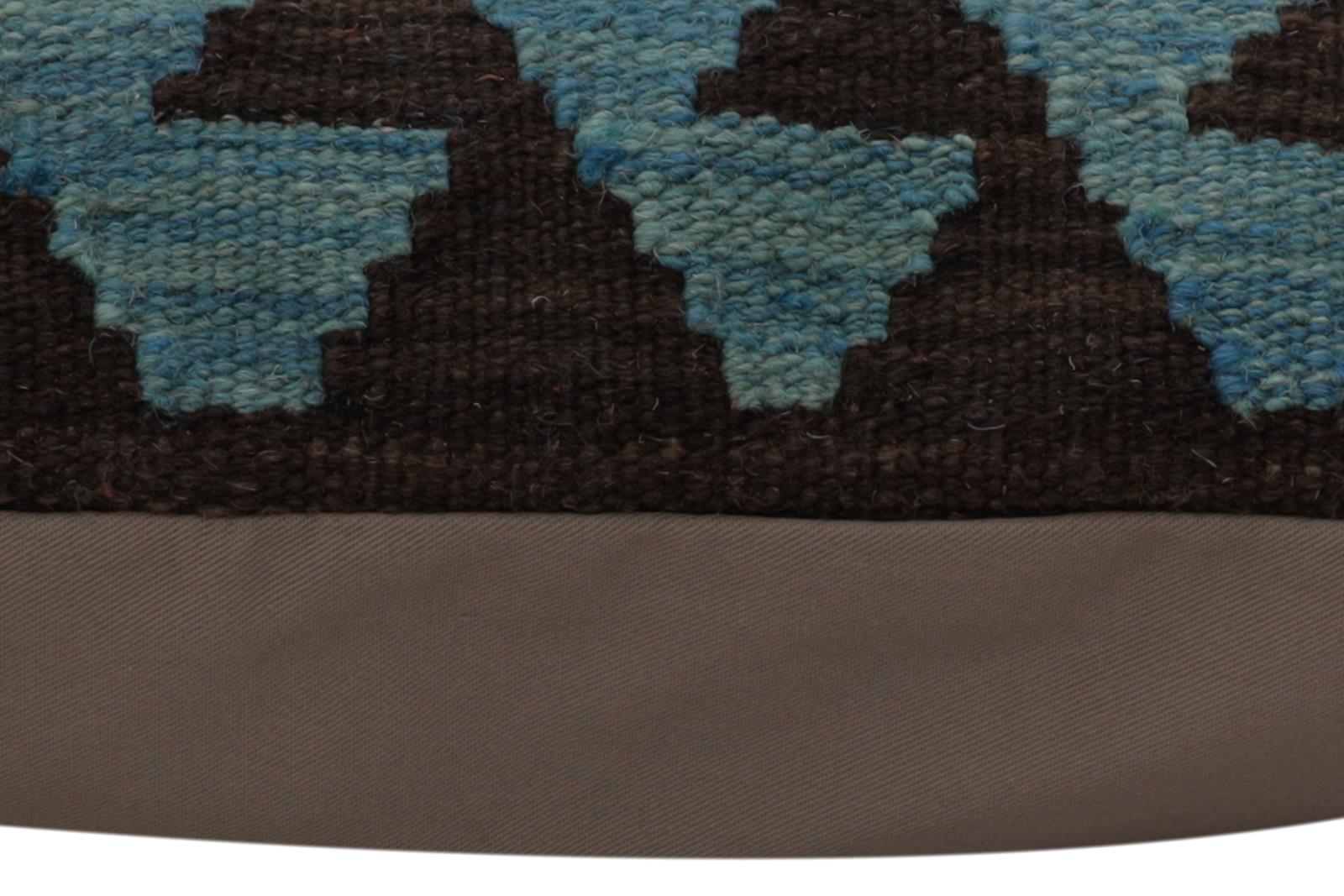 handmade Traditional Pillow Blue Beige Hand-Woven SQUARE 100% WOOL  Hand woven turkish pillow  PILLOW