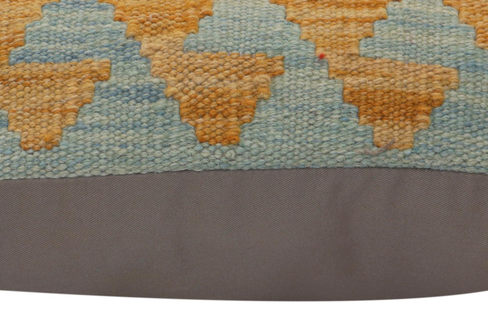 handmade Traditional Pillow Blue Red Hand-Woven SQUARE 100% WOOL  Hand woven turkish pillow  PILLOW