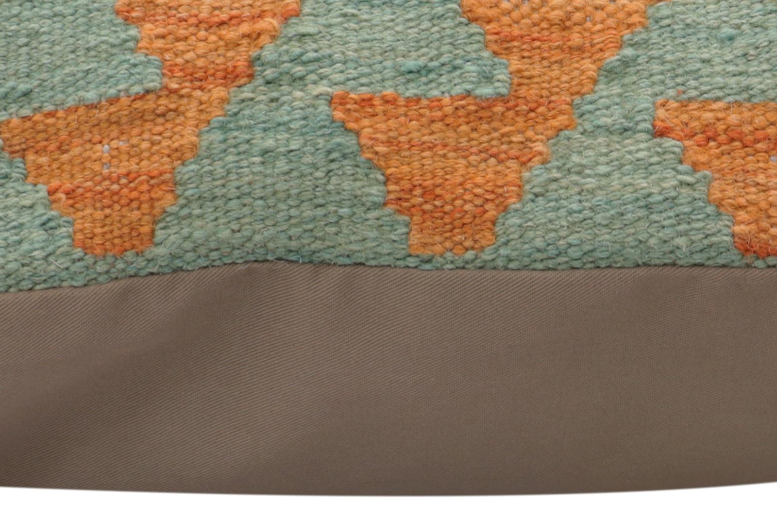 handmade Traditional Pillow Blue Gray Hand-Woven SQUARE 100% WOOL  Hand woven turkish pillow  PILLOW