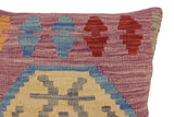 handmade Traditional Pillow Blue Red Hand-Woven SQUARE 100% WOOL Hand woven turkish pillow2' x 2'