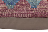 handmade Traditional Pillow Blue Red Hand-Woven SQUARE 100% WOOL Hand woven turkish pillow2' x 2'