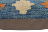 handmade Traditional Pillow Blue Red Hand-Woven SQUARE 100% WOOL Hand woven turkish pillow2' x 2'