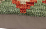 handmade Traditional Pillow Blue Green Hand-Woven SQUARE 100% WOOL Hand woven turkish pillow2' x 2'