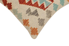 handmade Traditional Pillow Beige Rust Hand-Woven SQUARE 100% WOOL Hand woven turkish pillow2' x 2'