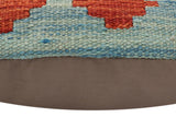 handmade Traditional Pillow Blue Red Hand-Woven SQUARE 100% WOOL Hand woven turkish pillow2' x 2'