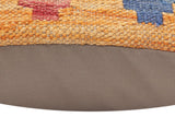 handmade Traditional Pillow Orange Red Hand-Woven SQUARE 100% WOOL Hand woven turkish pillow2' x 2'