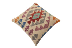 handmade Traditional Pillow Beige Red Hand-Woven SQUARE 100% WOOL Hand woven turkish pillow2' x 2'