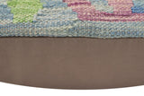 handmade Traditional Pillow Blue Rust Hand-Woven SQUARE 100% WOOL Hand woven turkish pillow2' x 2'