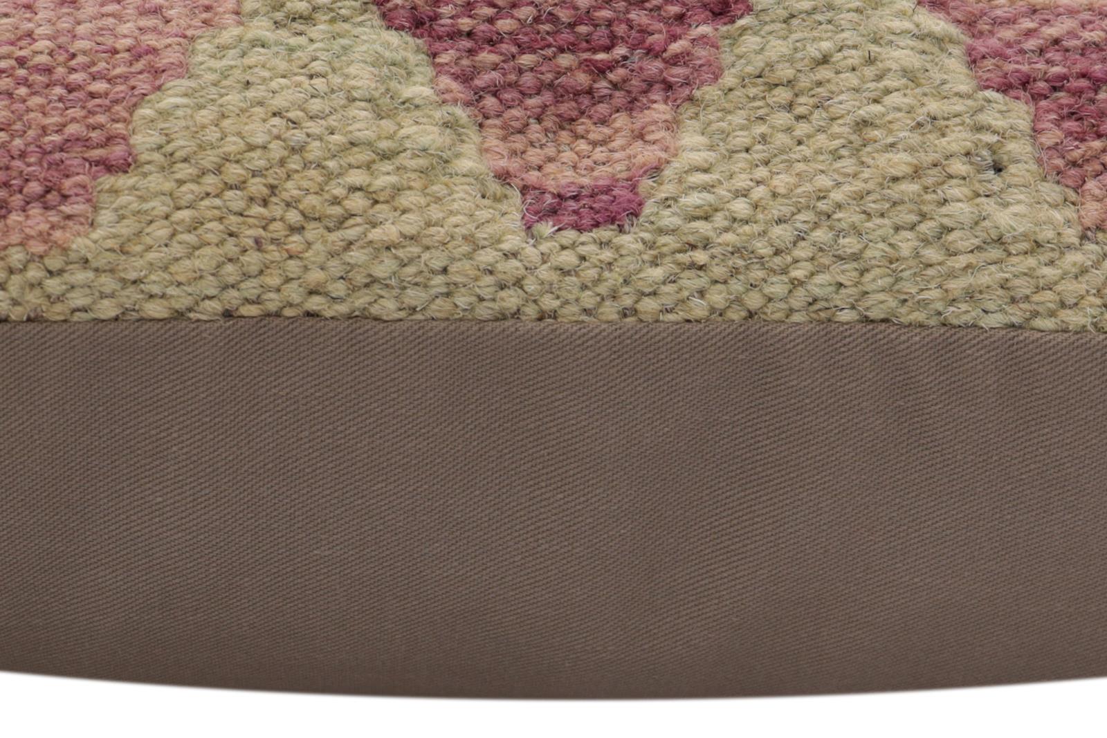 handmade Traditional Pillow Blue Rust Hand-Woven SQUARE 100% WOOL Hand woven turkish pillow2' x 2'