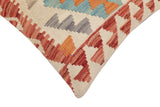 handmade Traditional Pillow Beige Red Hand-Woven SQUARE 100% WOOL Hand woven turkish pillow2' x 2'