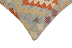 handmade Traditional Pillow Blue Rust Hand-Woven SQUARE 100% WOOL Hand woven turkish pillow2' x 2'