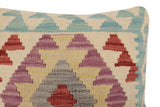 handmade Traditional Pillow Blue Red Hand-Woven SQUARE 100% WOOL Hand woven turkish pillow2' x 2'