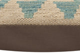 handmade Traditional Pillow Blue Red Hand-Woven SQUARE 100% WOOL Hand woven turkish pillow2' x 2'
