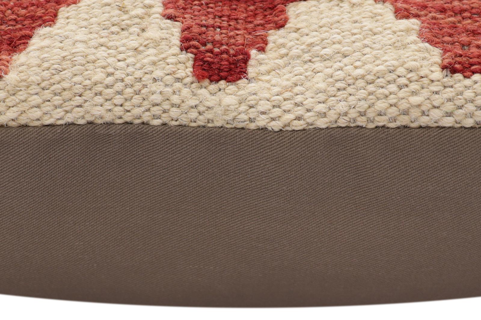 handmade Traditional Pillow Red Beige Hand-Woven SQUARE 100% WOOL Hand woven turkish pillow2' x 2'