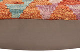 handmade Traditional Pillow Rust Blue Hand-Woven SQUARE 100% WOOL Hand woven turkish pillow2' x 2'
