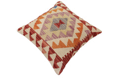 handmade Traditional Pillow Red Beige Hand-Woven SQUARE 100% WOOL Hand woven turkish pillow2' x 2'