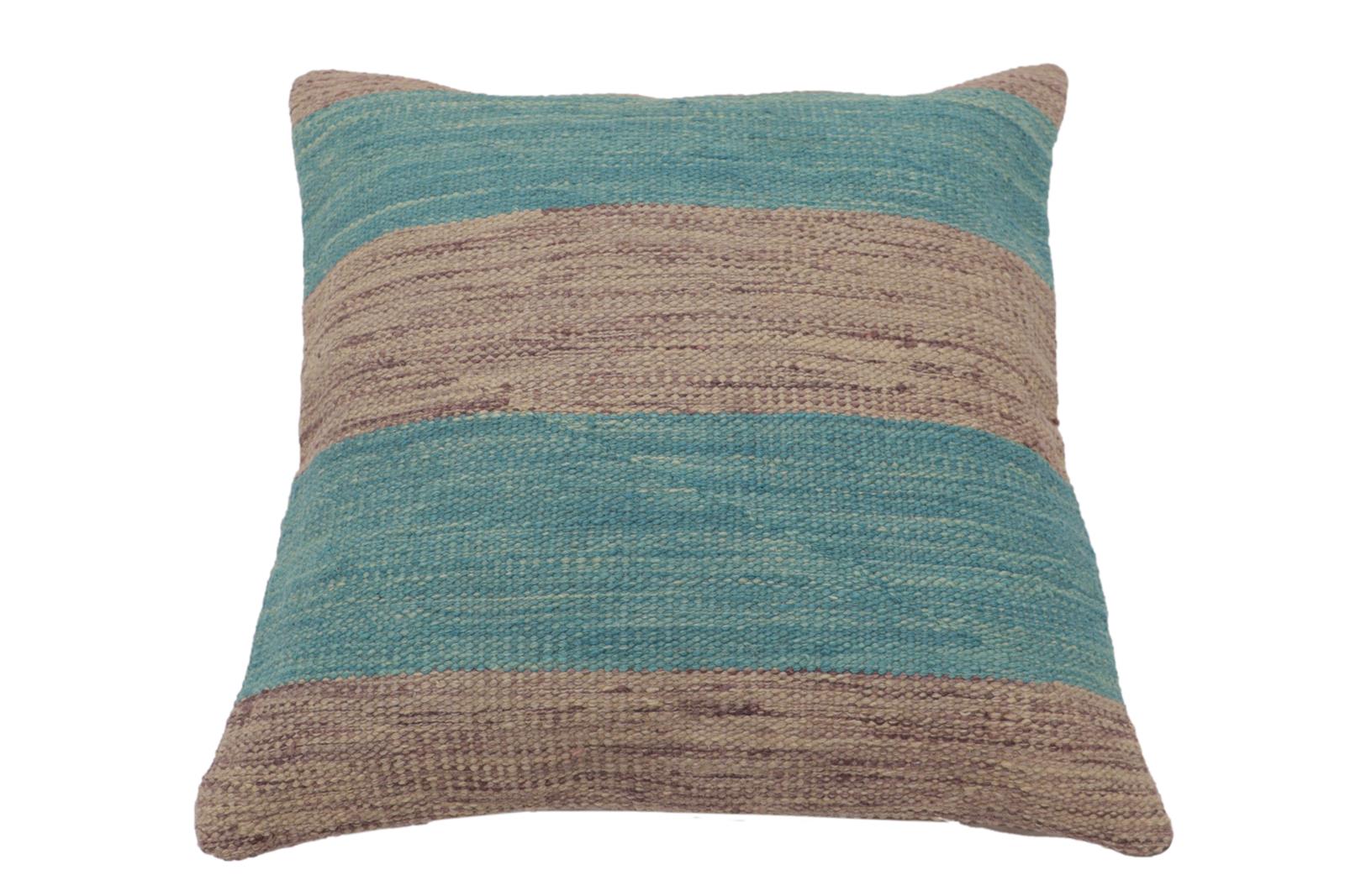 handmade Modern Pillow Blue Purple Hand-Woven SQUARE 100% WOOL  Hand woven turkish pillow  2 x 2