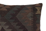 handmade Traditional Pillow Brown Green Hand-Woven SQUARE 100% WOOL Hand woven turkish pillow2' x 2'