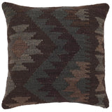 handmade Traditional Pillow Brown Purple Hand-Woven SQUARE 100% WOOL Hand woven turkish pillow2' x 2'