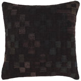 handmade Traditional Pillow Black Green Hand-Woven SQUARE 100% WOOL Hand woven turkish pillow2' x 2'