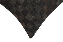 handmade Traditional Pillow Black Brown Hand-Woven SQUARE 100% WOOL Hand woven turkish pillow2' x 2'