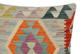 handmade Traditional Pillow Blue Rust Hand-Woven SQUARE 100% WOOL Hand woven turkish pillow2' x 2'