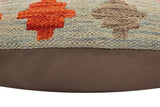 handmade Traditional Pillow Blue Rust Hand-Woven SQUARE 100% WOOL Hand woven turkish pillow2' x 2'