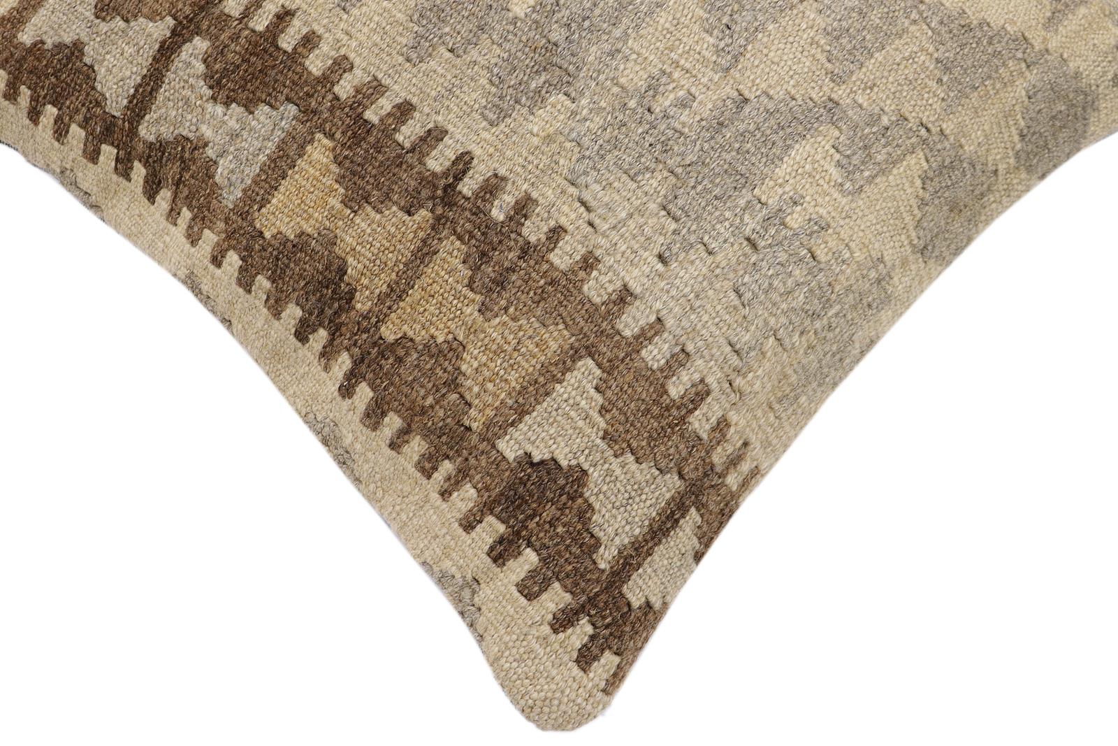 handmade Traditional Pillow Beige Tan Hand-Woven SQUARE 100% WOOL Hand woven turkish pillow2' x 2'
